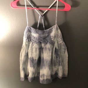 Blue and white tank top